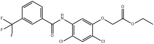 ETHYL 2-(2,4-DICHLORO-5-([3-(TRIFLUOROMETHYL)BENZOYL]AMINO)PHENOXY)ACETATE Struktur