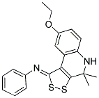 N-[(1Z)-8-ETHOXY-4,4-DIMETHYL-4,5-DIHYDRO-1H-[1,2]DITHIOLO[3,4-C]QUINOLIN-1-YLIDENE]-N-PHENYLAMINE Struktur