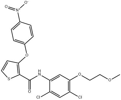 N-[2,4-DICHLORO-5-(2-METHOXYETHOXY)PHENYL]-3-(4-NITROPHENOXY)-2-THIOPHENECARBOXAMIDE Struktur