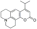 2,3,5,6-1H,4H-TETRAHYDRO-8-ISOPROPYLQUINOLIZINO-[9,9AM-1-GH]COUMARIN Struktur