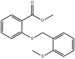 METHYL 2-([2-(METHYLSULFANYL)BENZYL]SULFANYL)BENZENECARBOXYLATE Struktur