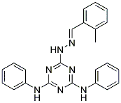 (E)-6-(2-(2-METHYLBENZYLIDENE)HYDRAZINYL)-N2,N4-DIPHENYL-1,3,5-TRIAZINE-2,4-DIAMINE Struktur