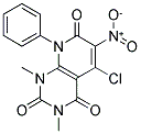 5-CHLORO-1,3-DIMETHYL-6-NITRO-8-PHENYL-1,2,3,4,7,8-HEXAHYDROPYRIDO[2,3-D]PYRIMIDINE-2,4,7-TRIONE Struktur