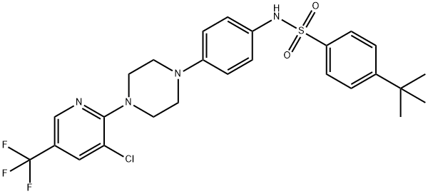 4-(TERT-BUTYL)-N-(4-(4-[3-CHLORO-5-(TRIFLUOROMETHYL)-2-PYRIDINYL]PIPERAZINO)PHENYL)BENZENESULFONAMIDE Struktur