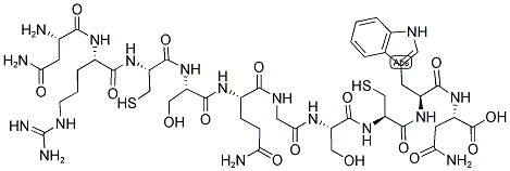 H-ASN-ARG-CYS-SER-GLN-GLY-SER-CYS-TRP-ASN-OH Struktur