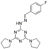 4-FLUOROBENZALDEHYDE (4,6-DIPYRROLIDIN-1-YL-1,3,5-TRIAZIN-2-YL)HYDRAZONE Struktur