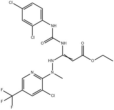 ETHYL 3-(2-[3-CHLORO-5-(TRIFLUOROMETHYL)-2-PYRIDINYL]-2-METHYLHYDRAZINO)-3-([(2,4-DICHLOROANILINO)CARBONYL]AMINO)ACRYLATE Struktur