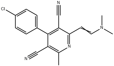 4-(4-CHLOROPHENYL)-2-[2-(DIMETHYLAMINO)VINYL]-6-METHYL-3,5-PYRIDINEDICARBONITRILE Struktur