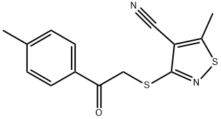 5-METHYL-3-([2-(4-METHYLPHENYL)-2-OXOETHYL]SULFANYL)-4-ISOTHIAZOLECARBONITRILE Struktur