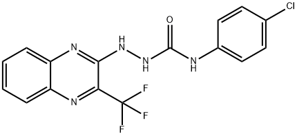 N-(4-CHLOROPHENYL)-2-[3-(TRIFLUOROMETHYL)-2-QUINOXALINYL]-1-HYDRAZINECARBOXAMIDE Struktur