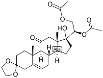 5-PREGNEN-17,20-BETA, 21-TRIOL-3,11-DIONE 20,21-DIACETATE 3-ETHYLENEKETAL Struktur