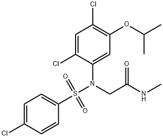 2-(N-(4-CHLOROPHENYLSULFONYL)-2,4-DICHLORO-5-ISOPROPOXYPHENYLAMINO)-N-METHYLACETAMIDE Struktur