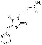 4-[(5Z)-5-BENZYLIDENE-4-OXO-2-THIOXO-1,3-THIAZOLIDIN-3-YL]BUTANAMIDE Struktur