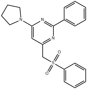 2-PHENYL-4-[(PHENYLSULFONYL)METHYL]-6-(1-PYRROLIDINYL)PYRIMIDINE Struktur