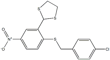 2-(2-[(4-CHLOROBENZYL)SULFANYL]-5-NITROPHENYL)-1,3-DITHIOLANE Struktur