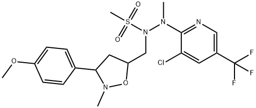 N'-[3-CHLORO-5-(TRIFLUOROMETHYL)-2-PYRIDINYL]-N-([3-(4-METHOXYPHENYL)-2-METHYLTETRAHYDRO-5-ISOXAZOLYL]METHYL)-N'-METHYLMETHANESULFONOHYDRAZIDE Struktur