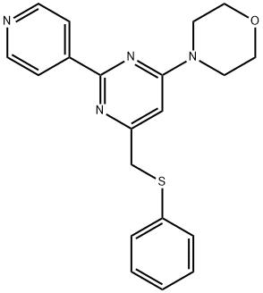 4-[6-[(PHENYLSULFANYL)METHYL]-2-(4-PYRIDINYL)-4-PYRIMIDINYL]MORPHOLINE Struktur