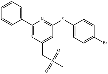 (6-[(4-BROMOPHENYL)SULFANYL]-2-PHENYL-4-PYRIMIDINYL)METHYL METHYL SULFONE Struktur