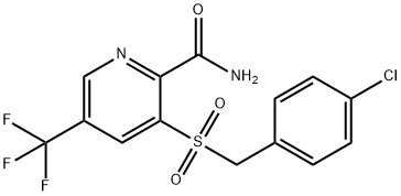 3-[(4-CHLOROBENZYL)SULFONYL]-5-(TRIFLUOROMETHYL)-2-PYRIDINECARBOXAMIDE Struktur