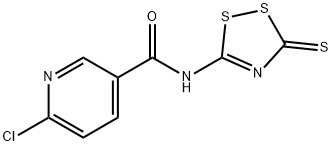 6-CHLORO-N-(3-THIOXO-3H-1,2,4-DITHIAZOL-5-YL)NICOTINAMIDE Struktur