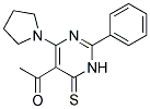 1-(2-PHENYL-4-PYRROLIDIN-1-YL-6-THIOXO-1,6-DIHYDROPYRIMIDIN-5-YL)ETHANONE Struktur