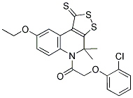 5-[(2-CHLOROPHENOXY)ACETYL]-8-ETHOXY-4,4-DIMETHYL-4,5-DIHYDRO-1H-[1,2]DITHIOLO[3,4-C]QUINOLINE-1-THIONE Struktur