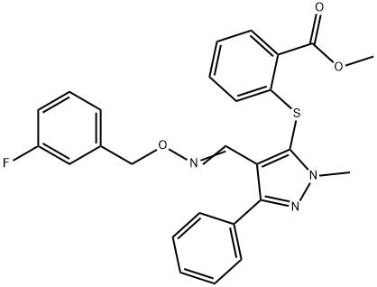 METHYL 2-([4-(([(3-FLUOROBENZYL)OXY]IMINO)METHYL)-1-METHYL-3-PHENYL-1H-PYRAZOL-5-YL]SULFANYL)BENZENECARBOXYLATE Struktur