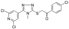 1-(4-CHLOROPHENYL)-2-([5-(2,6-DICHLORO-4-PYRIDYL)-4-METHYL-4H-1,2,4-TRIAZOL-3-YL]THIO)ETHAN-1-ONE Struktur