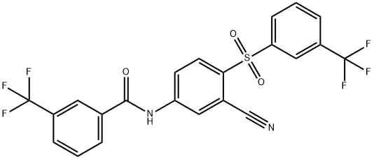 N-(3-CYANO-4-([3-(TRIFLUOROMETHYL)PHENYL]SULFONYL)PHENYL)-3-(TRIFLUOROMETHYL)BENZENECARBOXAMIDE Struktur