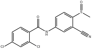 2,4-DICHLORO-N-[3-CYANO-4-(METHYLSULFINYL)PHENYL]BENZENECARBOXAMIDE Struktur