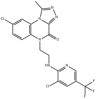 8-CHLORO-5-(2-([3-CHLORO-5-(TRIFLUOROMETHYL)-2-PYRIDINYL]AMINO)ETHYL)-1-METHYL[1,2,4]TRIAZOLO[4,3-A]QUINOXALIN-4(5H)-ONE Struktur