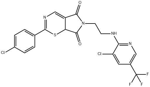 2-(4-CHLOROPHENYL)-6-(2-([3-CHLORO-5-(TRIFLUOROMETHYL)-2-PYRIDINYL]AMINO)ETHYL)PYRROLO[3,4-E][1,3]THIAZINE-5,7(6H,7AH)-DIONE Struktur