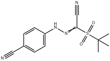 4-(2-[(TERT-BUTYLSULFONYL)(CYANO)METHYLENE]HYDRAZINO)BENZENECARBONITRILE Struktur