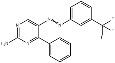 4-PHENYL-5-(2-[3-(TRIFLUOROMETHYL)PHENYL]DIAZENYL)-2-PYRIMIDINAMINE Struktur