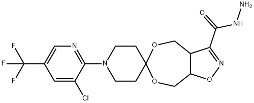 4,5-BIS(HYDROXYMETHYL)-3-HYDRAZIDO-4,5-DIHYDROISOXAZOLE-1-(2-(3-CHLORO-5-TRIFLUOROMETHYL)PYRIDYL)PIPERID-4-ONE ACETAL Struktur