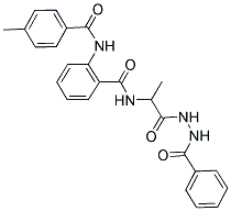 N-[2-(2-BENZOYLHYDRAZINO)-1-METHYL-2-OXOETHYL]-2-[(4-METHYLBENZOYL)AMINO]BENZAMIDE Struktur