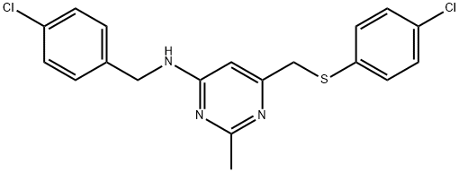 N-(4-CHLOROBENZYL)-6-([(4-CHLOROPHENYL)SULFANYL]METHYL)-2-METHYL-4-PYRIMIDINAMINE Struktur