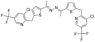 1-(5-([3-CHLORO-5-(TRIFLUOROMETHYL)-2-PYRIDINYL]METHYL)-2-THIENYL)-1-ETHANONE N-[1-(5-([3-CHLORO-5-(TRIFLUOROMETHYL)-2-PYRIDINYL]METHYL)-2-THIENYL)ETHYLIDENE]HYDRAZONE Struktur