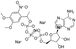 ADENOSINE 5'-TRIPHOSPHATE, P3-(1-(4,5-DIMETHOXY-2-NITROPHENYL)ETHYL) ESTER, DISODIUM SALT Struktur