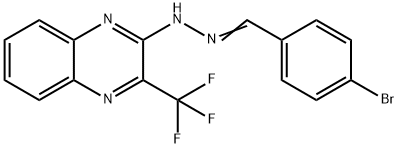 4-BROMOBENZENECARBALDEHYDE N-[3-(TRIFLUOROMETHYL)-2-QUINOXALINYL]HYDRAZONE Struktur