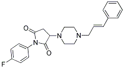 (E)-3-(4-CINNAMYLPIPERAZIN-1-YL)-1-(4-FLUOROPHENYL)PYRROLIDINE-2,5-DIONE Struktur