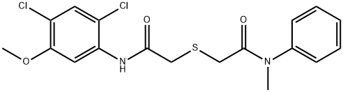 2-([2-(2,4-DICHLORO-5-METHOXYANILINO)-2-OXOETHYL]SULFANYL)-N-METHYL-N-PHENYLACETAMIDE Struktur