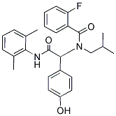 N-[2-(2,6-DIMETHYLANILINO)-1-(4-HYDROXYPHENYL)-2-OXOETHYL]-2-FLUORO-N-ISOBUTYLBENZAMIDE Struktur