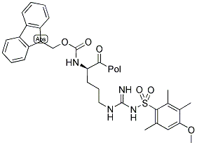 FMOC-D-ARG(MTR)-WANG RESIN Struktur