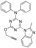 4-(2-METHYL-1H-BENZO[D]IMIDAZOL-1-YL)-N,N-DIPHENYL-6-(PROP-2-YNYLOXY)-1,3,5-TRIAZIN-2-AMINE Struktur