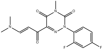 2-(2,4-DIFLUOROPHENYL)-6-[3-(DIMETHYLAMINO)ACRYLOYL]-4-METHYL-1,2,4-TRIAZINE-3,5(2H,4H)-DIONE Struktur