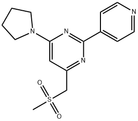 4-[(METHYLSULFONYL)METHYL]-2-(4-PYRIDINYL)-6-(1-PYRROLIDINYL)PYRIMIDINE Struktur