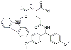 FMOC-GLN(DOD)-P-ALKOXYBENZYL ALCOHOL RESIN Struktur