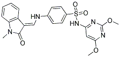 (E)-N-(2,6-DIMETHOXYPYRIMIDIN-4-YL)-4-((1-METHYL-2-OXOINDOLIN-3-YLIDENE)METHYLAMINO)BENZENESULFONAMIDE Struktur