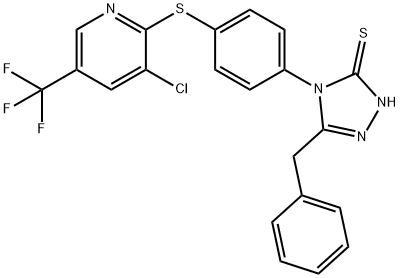 4-(4-(3-CHLORO-5-(TRIFLUOROMETHYL)(2-PYRIDYLTHIO))PHENYL)-3-BENZYL-1,2,4-TRIAZOLINE-5-THIONE Struktur